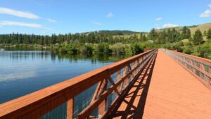 Ferry County Rail Trail trestle on Curlew Lake